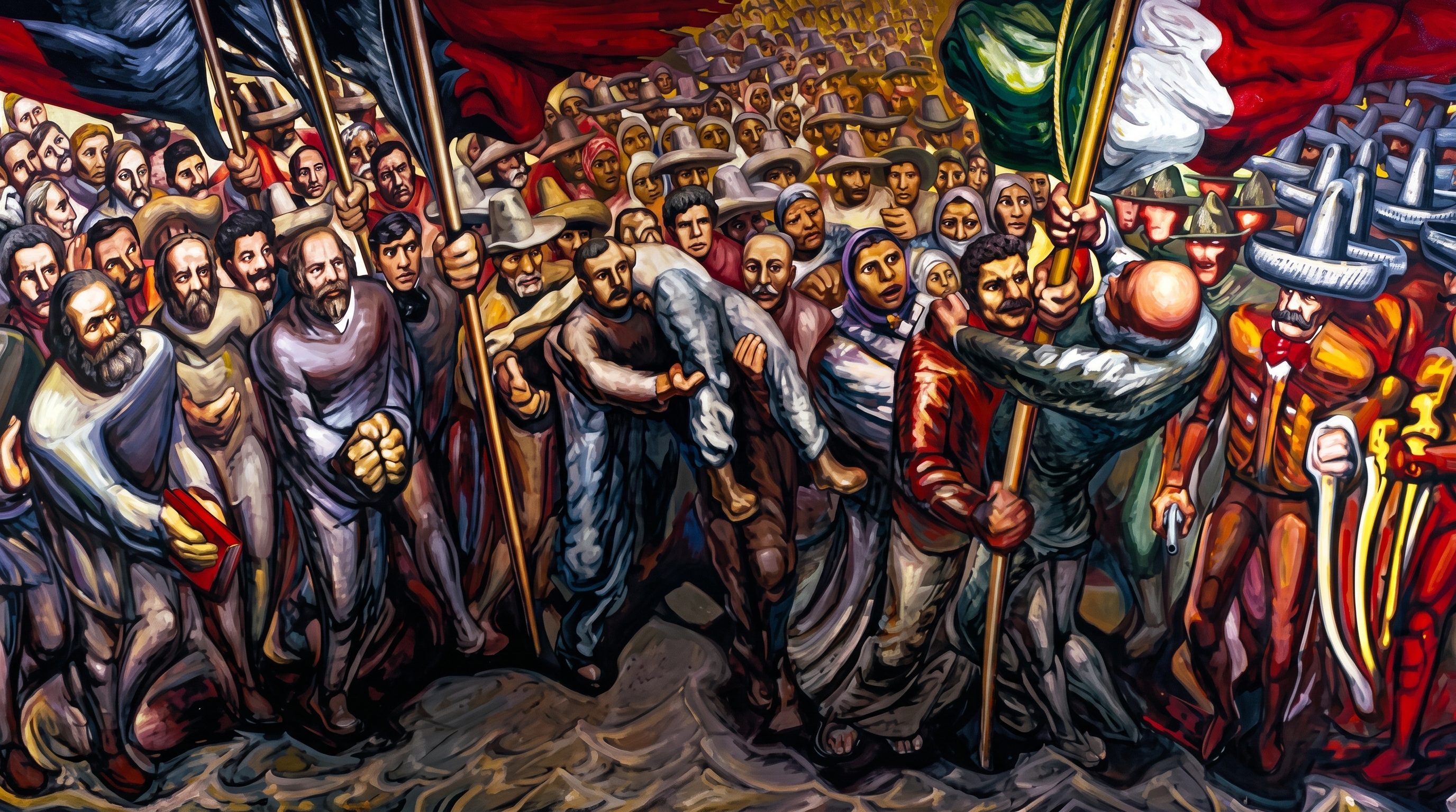 Del porfirismo a la Revolución, de David Alfaro Siqueiros (detalle)